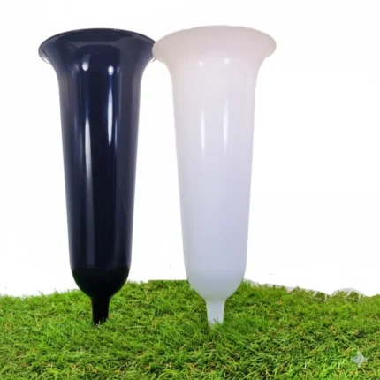 Blank memorial vases for graves in classic black finish
